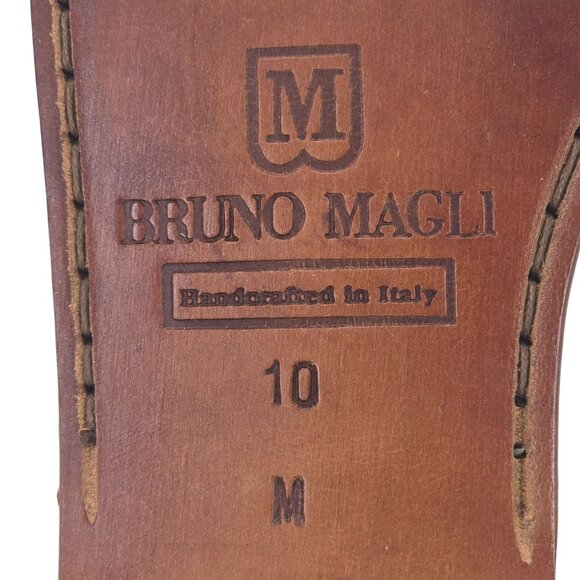 NEW Bruno Magli Italy Bone White Woven Leather Dress Shoes Men 10 Vintage Loafer - Picture 10 of 10